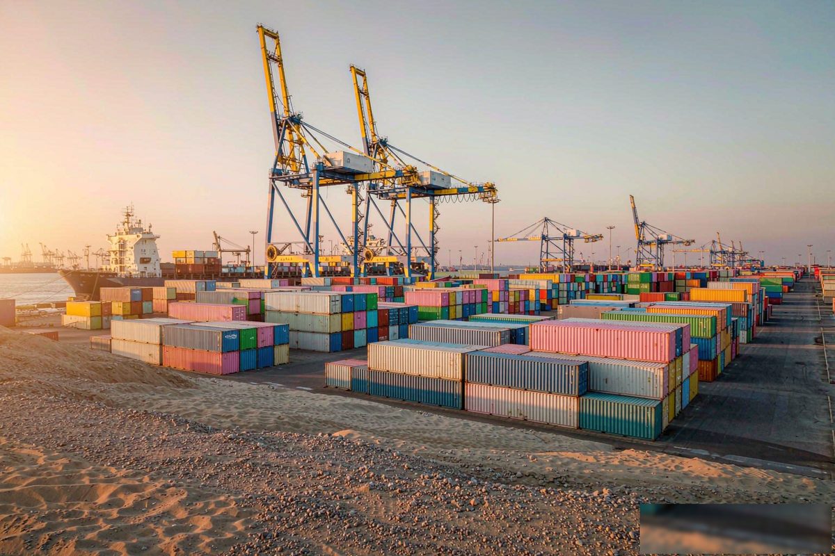 Export containers ready for worldwide shipping